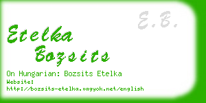 etelka bozsits business card